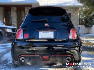 FIAT 500 ABARTH Rear Emblem - Carbon Fiber - Dark Red Candy